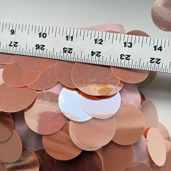 J Crew Collection circle-sequin mini skirt Womens Size 0 Peachy Pink - Picture 5 of 9